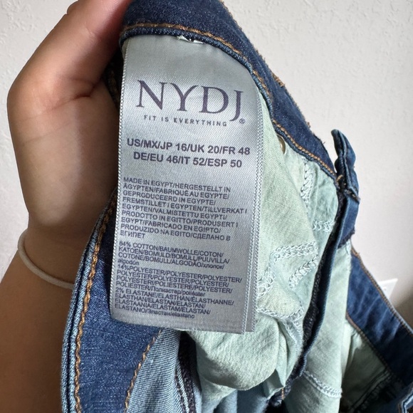 NYDJ Dark Wash Blue Denim High Rise Skinny Jeans Womens 16 Stretch Casual - Picture 5 of 5
